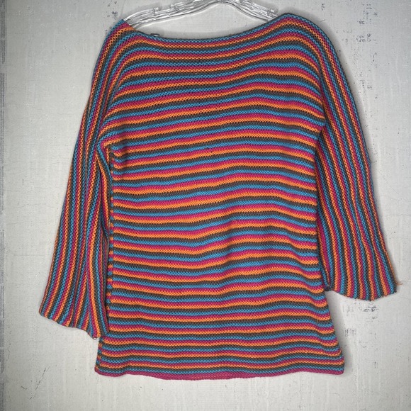 Vintage Girls Casual Wear Vibrant Multi-Color Striped Knit Sweater | Tag Sz: S - Picture 7 of 13